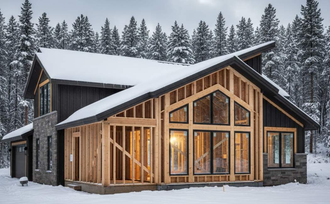 Framing upgrades for Montana homes showing reinforced wall studs and winter-ready construction
