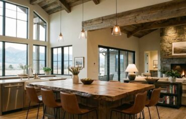 Montana home remodeling trends for 2026 with open floor plan and natural wood finishes
